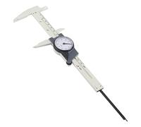Calibrador Vernier de esfera de plástico de 0-150mm, calibre de regla de techo, calibrador de micrómetro, herramienta de medición de calibre para el hogar DIY(blanco)