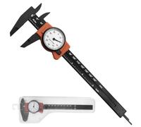 Calibrador Vernier de plástico ABS de 0 a 150 mm de 0 a 6 pulgadas para visualización de esfera, instrumento de medición ligero para laboratorio escolar, naranja (mm)