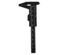 Calibrador Vernier de plástico con escala de 80 mm para medir profundidad altura dimensiones internas y externas en talleres y laboratorios (negro)