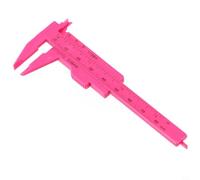 Calibrador vernier de plástico de 0 a 80 mm, doble escala, para herramienta de medición de joyas, profundidad interna externa, antigüedades, uso industrial, rosa, rojo (rojo rosa)