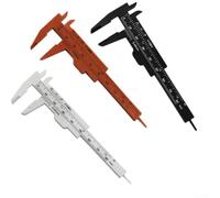 Calibrador Vernier de plástico de 0 a 80 mm, herramienta micrómetro para joyería, antigüedades, medición industrial, profundidad interior, exterior, ABS, ligero, paquete de 3 (blanco+rojo+negro)