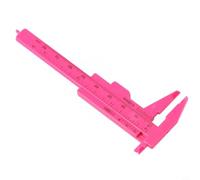 Calibrador Vernier deslizante de plástico de precisión con doble escala para medir objetos pequeños, profundidad, altura y diámetro en milímetros y pulgadas (rojo rosa)