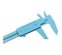Calibradores Vernier de plástico de 0 a 150 mm, herramienta de medición de profundidad de escala única para medición de joyas, equipo de ciencia escolar y medición antigua, blanco o azul (azul)