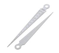 Calibre cónico Juego de 6 galgas cónicas acero inoxidable con escala apertura 0 mm a 7 Galga espesores cuña Regla medición for inspección agujeros(Color 1)