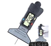 Calibre de Huella de Neumático,Medidor de Profundidad del Dibujo del Neumático - Probador Digital LCD Con Resorte De Retorno Para Vehículos Conductor