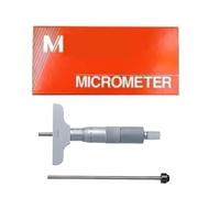 Calibre de profundidad Micrómetro de profundidad de 50/75/100/150/300 mm, calibre de profundidad de 0,01 mm, acero inoxidable 129-109(129-113 0-50mm 0.01mm)