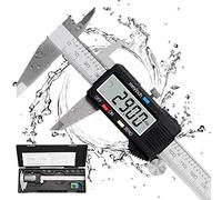 Calibre Digital, Qfun Pie de Rey Profesional Acero Inoxidable 150 mm con Pantalla LCD Grande Calibrador Digital Precisión 0.01mm Impermeable Medir Diámetro Interior Exterior Profundidad