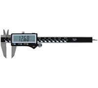 Calibre pie de rey digital DIN 862, sistema absoluto, IP67, precisión milimétrica, medición interna y externa, ideal para trabajos de mecánica y metalurgia.