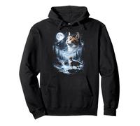 Calico Cat Aullando a la Luna 90's Retro Sudadera con Capucha