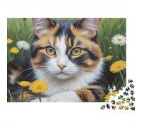 Calico Cat in Flowers 1000 Pieza Rompecabezas para AdultosMisty Spring Peak Calm Colourido, Desafiante y Estimulante para el Cerebro Rompecabezas para Adultos, Puzzle The Future -tional Ga