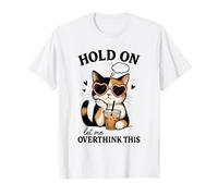 Calico Cat Overthinking - Diseño de café Helado Camiseta
