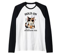 Calico Cat Overthinking - Diseño de café Helado Camiseta Manga Raglan