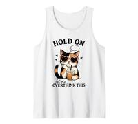 Calico Cat Overthinking - Diseño de café Helado Camiseta sin Mangas