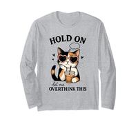 Calico Cat Overthinking - Diseño de café Helado Manga Larga