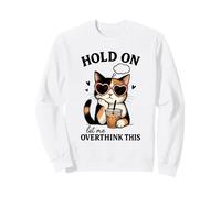 Calico Cat Overthinking - Diseño de café Helado Sudadera