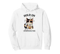 Calico Cat Overthinking - Diseño de café Helado Sudadera con Capucha