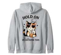 Calico Cat Overthinking - Diseño de café Helado Sudadera con Capucha