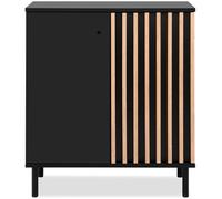 Calicosy Aparador 2 puertas negro y madera - l80 cm