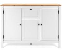 Calicosy Aparador 3 puertas 1 cajón 120 cm - acabado blanco y madera