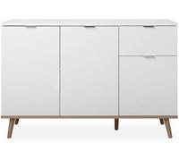 Calicosy Aparador 3 puertas 2 estantes y 1 cajón a120 cm - blanco