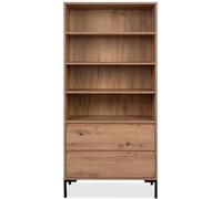 Calicosy Aparador alto 2 cajones - acabado madera clara - 77,5 x 165 cm