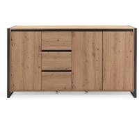 Calicosy Aparador bajo 3 puertas 3 cajones 160 cm - acabado madera clara