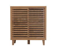 Calicosy - Aparador de 2 puertas correderas con hojas caladas - Decoración madera - Colección Liam - Mueble de almacenamiento para sala de estar, dormitorio, entrada - 80 x 29 x H 88,5 cm