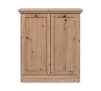 Calicosy Aparador de 2 puertas y 2 estantes con asas de botones de metal L80 cm - Timber - Fabricado a partir de paneles de partículas - Color roble artesano - para sala de estar, comedor -