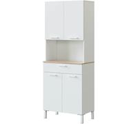 Calicosy Aparador de cocina con 4 puertas + 1 cajón - l72 cm - blanco
