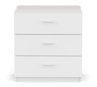 Calicosy ARLO - Cómoda de 3 cajones, color blanco, 77 cm de ancho