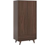Calicosy Armario 2 puertas 1 cajón - h185 cm - efecto madera oscura