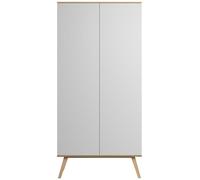 Calicosy Armario 2 puertas con barra y 8 estantes - l100 cm - blanco