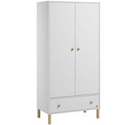 Calicosy Armario de 2 puertas y 1 cajón al185 cm - blanco