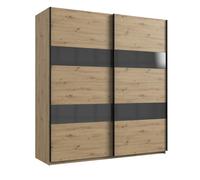 Calicosy - Armario de 3 puertas correderas con inserción, paneles de partículas, almacenamiento práctico, estilo contemporáneo, para dormitorio, 180 x 65 x 200 cm