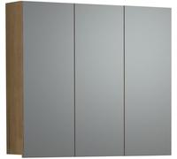 Calicosy Armario de baño con espejo y 3 puertas l90 cm - efecto roble