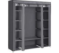 Calicosy Armario Portátil Plegable con Estantes - 150 x 45 x 175 cm - Gris