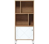 Calicosy Biblioteca 1 puerta y 4 estantes blanco mate h136 cm