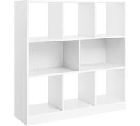 Calicosy Biblioteca blanca con 8 compartimentos de almacenamiento - h100 cm