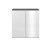 Calicosy Brest - Aparador de 2 puertas, fabricado en MDF, color gris, para comedor, 88,5 x 92 x 40 cm