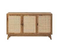Calicosy Buffet de 3 puertas con barra de ratán natural, 120 cm de ancho - ALIA