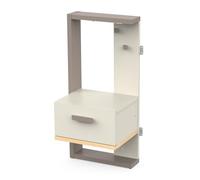 Calicosy Camillia - Mesita (1 cajón, 39,2 cm, de Paneles de partículas, decoración de Arcilla, Gris y Roble, para Dormitorio, 39,2 x 31,4 x 84,2 cm)