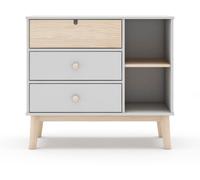 Calicosy Cómoda 3 cajones y 2 estantes l90 cm - blanco