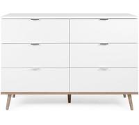 Calicosy Cómoda 6 Cajones - An120 cm - Copenhague - Blanco