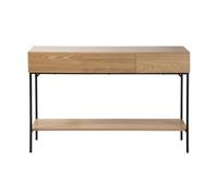 Calicosy - Consola con 3 cajones sin tiradores - Decoración de madera y estructura de metal negro - Estante inferior - Colección Tessa - Entrada, Salón - L 120 x 35 x H 80,5 cm