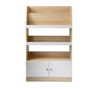 Calicosy - Estante de almacenamiento infantil con 2 puertas y compartimentos abiertos - H106 cm - Mueble divertido y práctico para dormitorio infantil