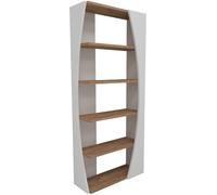 Calicosy Estantería 5 estantes decoración blanco y pino atlántico Alt150 cm