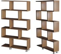 Calicosy Estantería de 5 estantes decorativos de nogal Alt156 cm