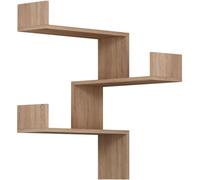 Calicosy Estantería de esquina de pared con 3 estantes alt90 cm - efecto roble