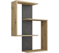 Calicosy Estantería de pared 4 estantes L65 cm - Efecto Roble artesanal