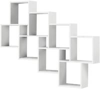 Calicosy Estantería de pared flotante 11 compartimentos - Blanco